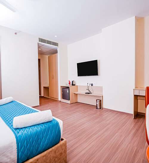 Comfortable suite room with king size bed at Casa Hotel Hyderabad